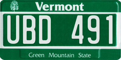 VT license plate UBD491