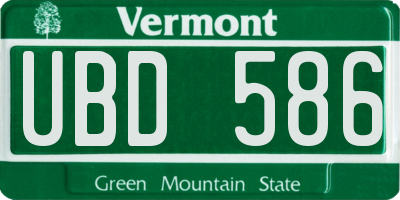 VT license plate UBD586