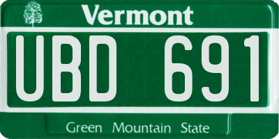 VT license plate UBD691