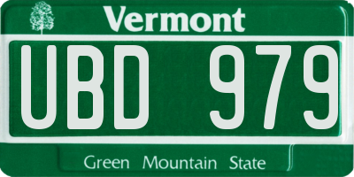 VT license plate UBD979