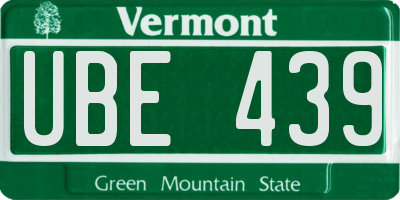 VT license plate UBE439