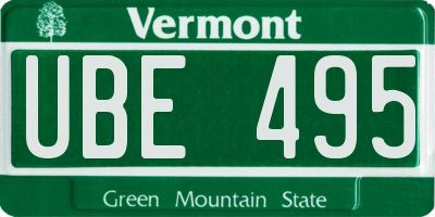 VT license plate UBE495