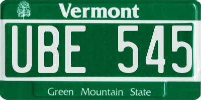 VT license plate UBE545