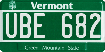 VT license plate UBE682