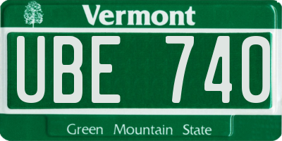 VT license plate UBE740