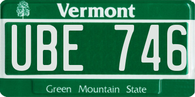 VT license plate UBE746