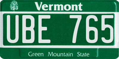 VT license plate UBE765
