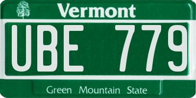 VT license plate UBE779