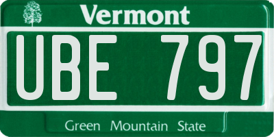 VT license plate UBE797