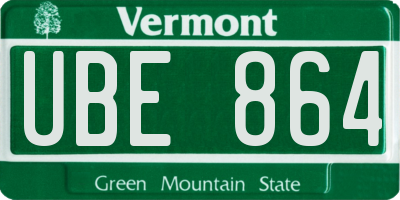 VT license plate UBE864
