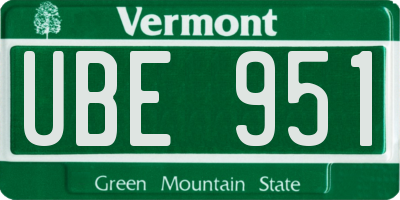 VT license plate UBE951