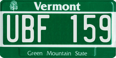VT license plate UBF159