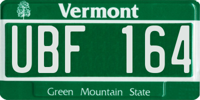 VT license plate UBF164