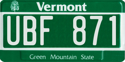 VT license plate UBF871