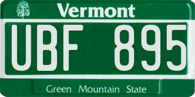 VT license plate UBF895