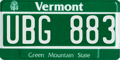 VT license plate UBG883