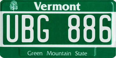 VT license plate UBG886