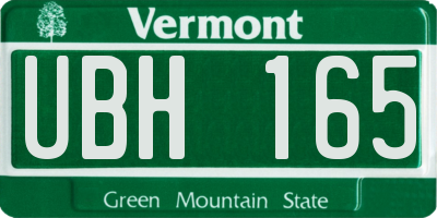 VT license plate UBH165