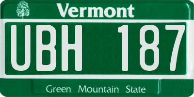 VT license plate UBH187