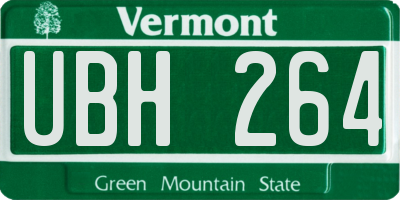VT license plate UBH264