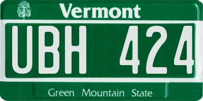 VT license plate UBH424