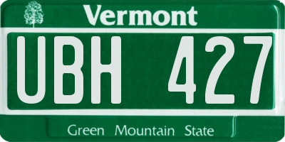 VT license plate UBH427