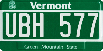 VT license plate UBH577