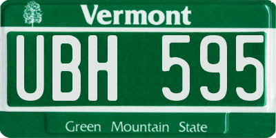 VT license plate UBH595
