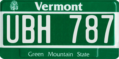 VT license plate UBH787