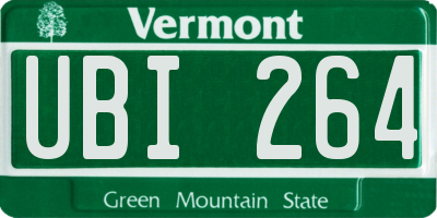 VT license plate UBI264
