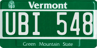 VT license plate UBI548