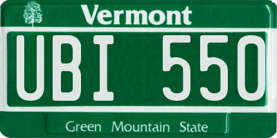 VT license plate UBI550
