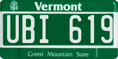VT license plate UBI619