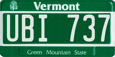 VT license plate UBI737