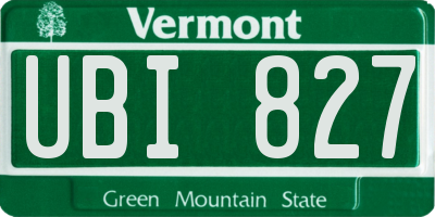 VT license plate UBI827