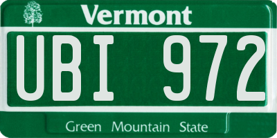 VT license plate UBI972