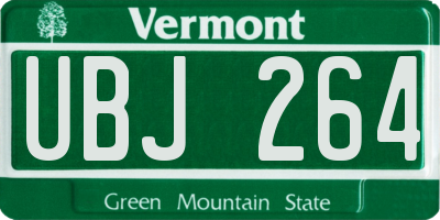 VT license plate UBJ264