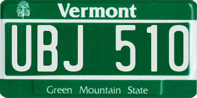 VT license plate UBJ510