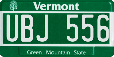 VT license plate UBJ556