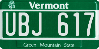 VT license plate UBJ617
