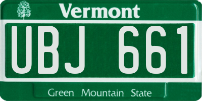 VT license plate UBJ661
