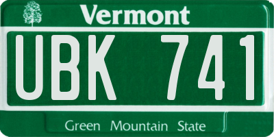 VT license plate UBK741