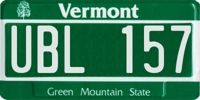 VT license plate UBL157
