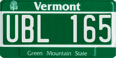VT license plate UBL165