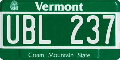 VT license plate UBL237