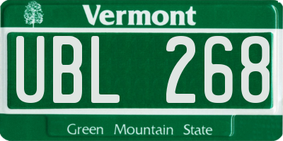 VT license plate UBL268