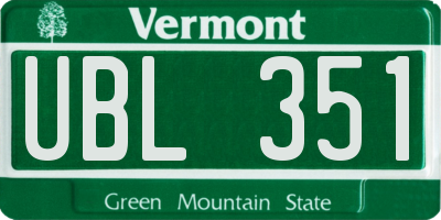 VT license plate UBL351