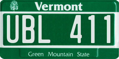 VT license plate UBL411