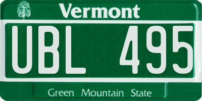VT license plate UBL495