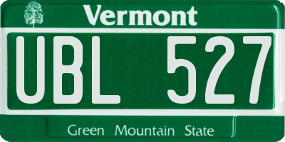 VT license plate UBL527